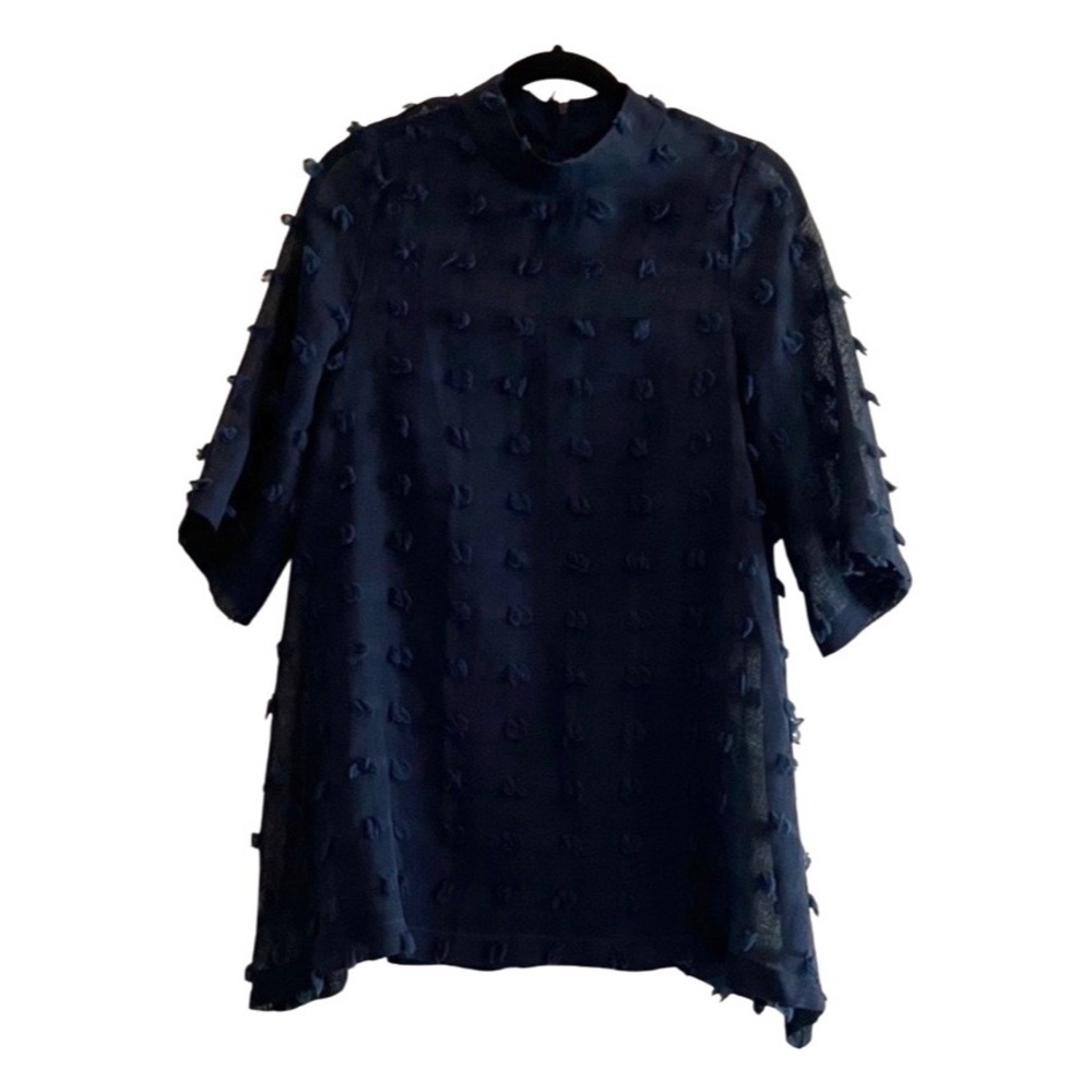 Navy Mini Pom Pom Dress